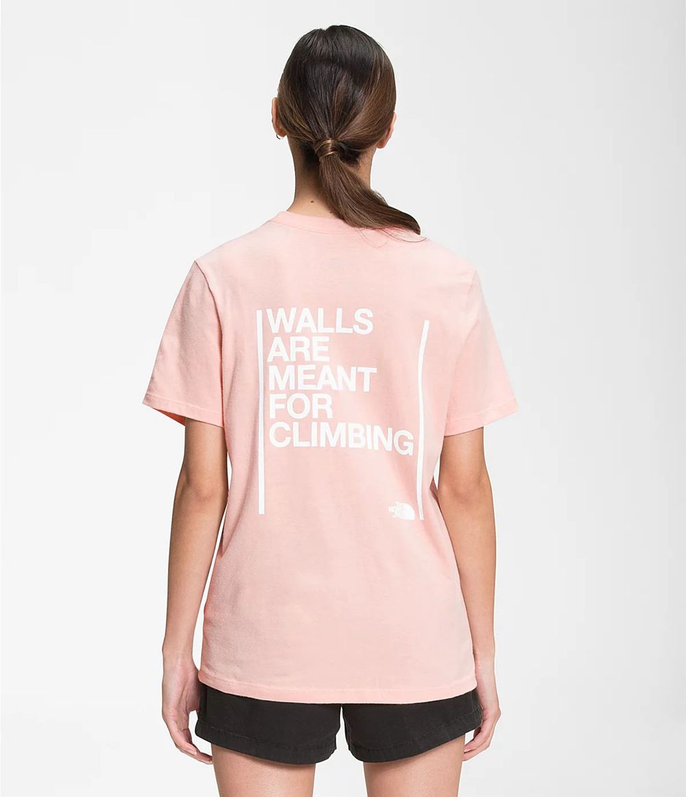 The North Face Kurzer Ärmel Walls T-Shirts Damen - Rosa CH-474RKIW